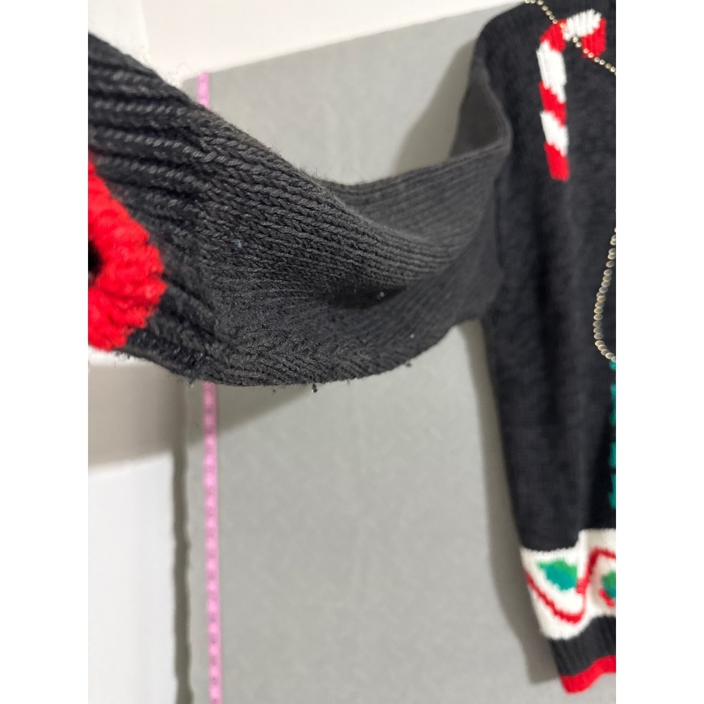 Vintage Ugly Christmas Sweater Beaded Holiday 20W Grannycore plus party black - Picture 6 of 11